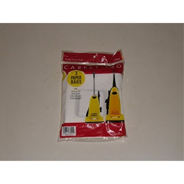carpet pro heavy duty upright quality vacuum bags 3 pk genuine part