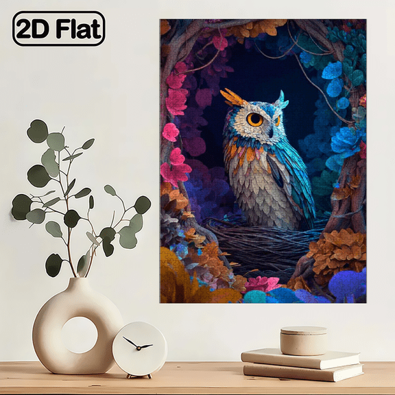 1000pcs Owl Jigsaw Puzzle Suitable for - Large Challenging Puzzle with Fantasy Forest Owl Pattern, Vibrant Owl - Family Activity.29.4*19.6in