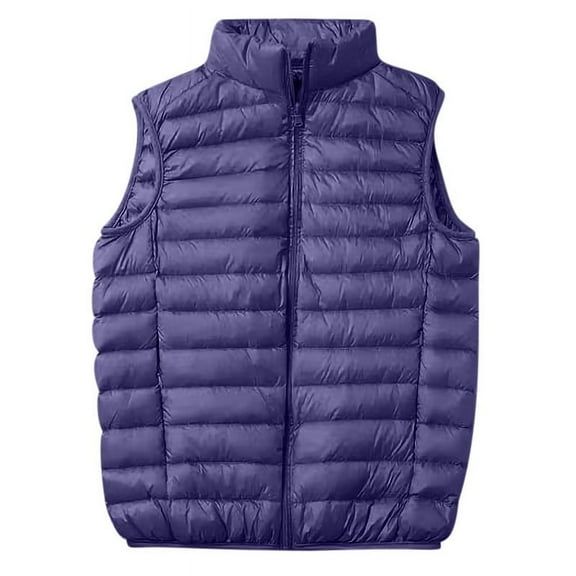 Handshe Men's Solid Color Basic Stand Collar Sleeveless Padded Jacket