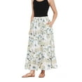 thumbnail image 3 of Women's Midi Skirts Floral A-Line Printed Ladies Skirts for Summer, White, 3 of 7