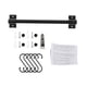 thumbnail image 2 of Estante de cocina negro con riel para colgar utensilios de cocina en la pared, con ganchos y tornillos 5 ganchos 30cm, 2 of 9