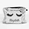 Perfect Lashes Personalized Sequin Makeup, Cosmetics Bag