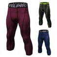 thumbnail image 3 of Men 3/4 Leggings Fitness Compression Sports Tights Base Layer Yoga Pants, 3 of 4