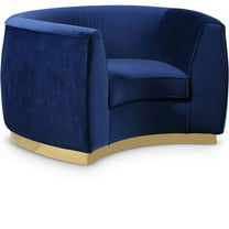 Meridian Furniture Julian Velvet Accent Chair in Navy and Gold