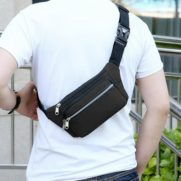 Fiudx Riñonera para Exteriores, Elegante Riñonera de Nailon, Ligera, Tipo Bandolera, Color Gris Azulado, Amplia Capacidad, Versátil, Esencial para El Hombre Moderno, Compañera de Aventuras Diarias.