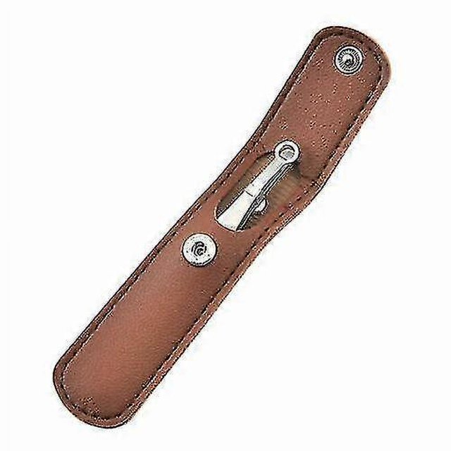 Pinzas universales para recortar el vello de la nariz, de acero inoxidable, con punta redonda, para limpieza nasal, color marrón