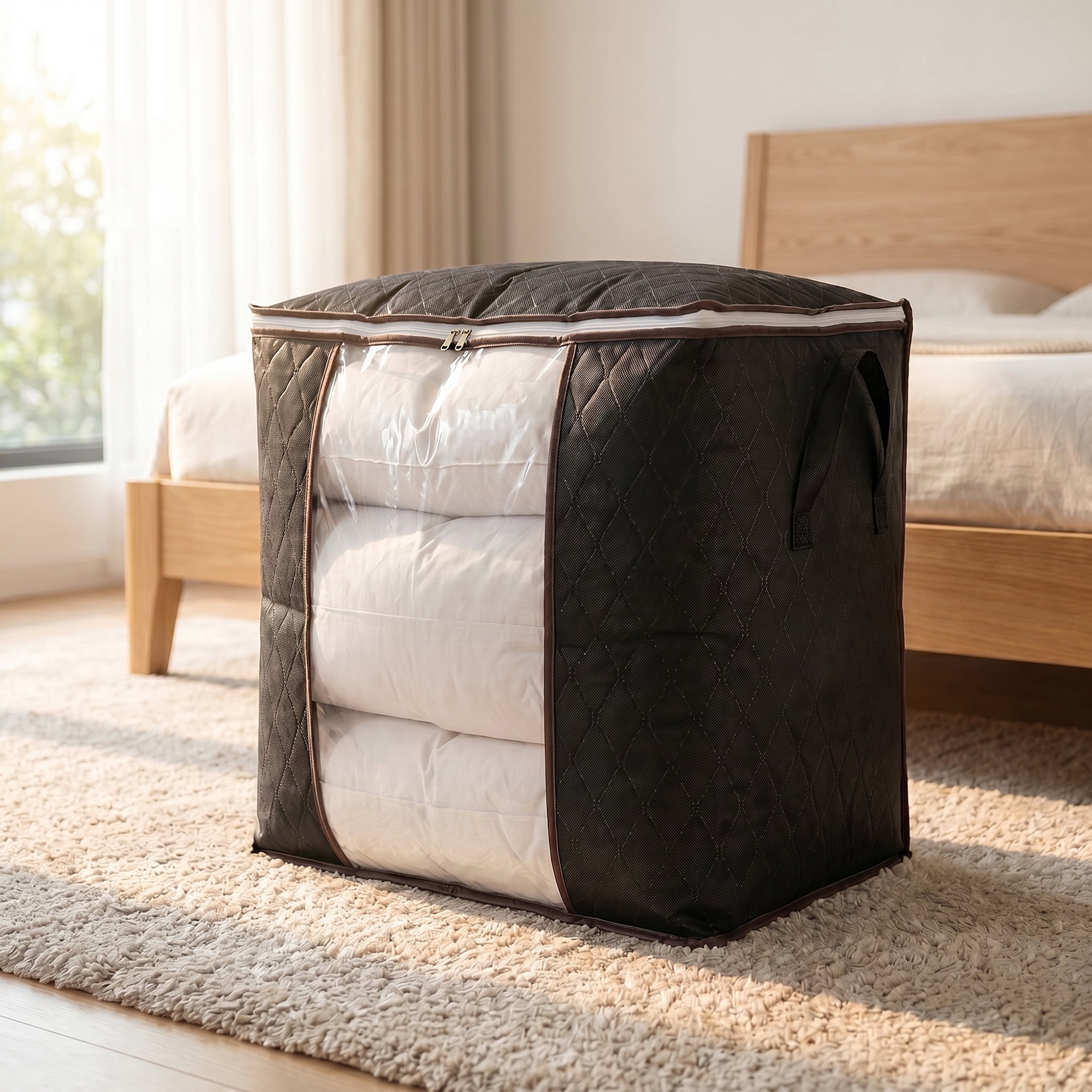 Unique Bargains Moistureproof Storage Sack Portable Side Carry Bag Black 18.9"x11.0"x19.7"