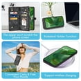 thumbnail image 5 of Asuwish Phone Case for Motorola Moto G Power 5G 2025 Zipper Wallet Detachable Cell Cover with Tempered Glass Screen Protector Crossbody Lanyard Strap Flip Card Holder Slot XT2515-1 Women Girls Black, 5 of 8