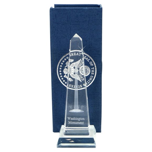 City-Souvenirs 5 Inch Crystal Washington Monument Statue Replica in Gift Box