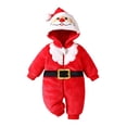 thumbnail image 4 of Baby Newborn Santa Christmas Hood Onesie Infant Toddler Zipper Jumpsuit, 4 of 9