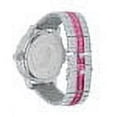thumbnail image 5 of Mens Roman Face Pink Tourmaline Steel Baguette Solitaire Bezel Custom Adjustable Band Watch W/Date, 5 of 7