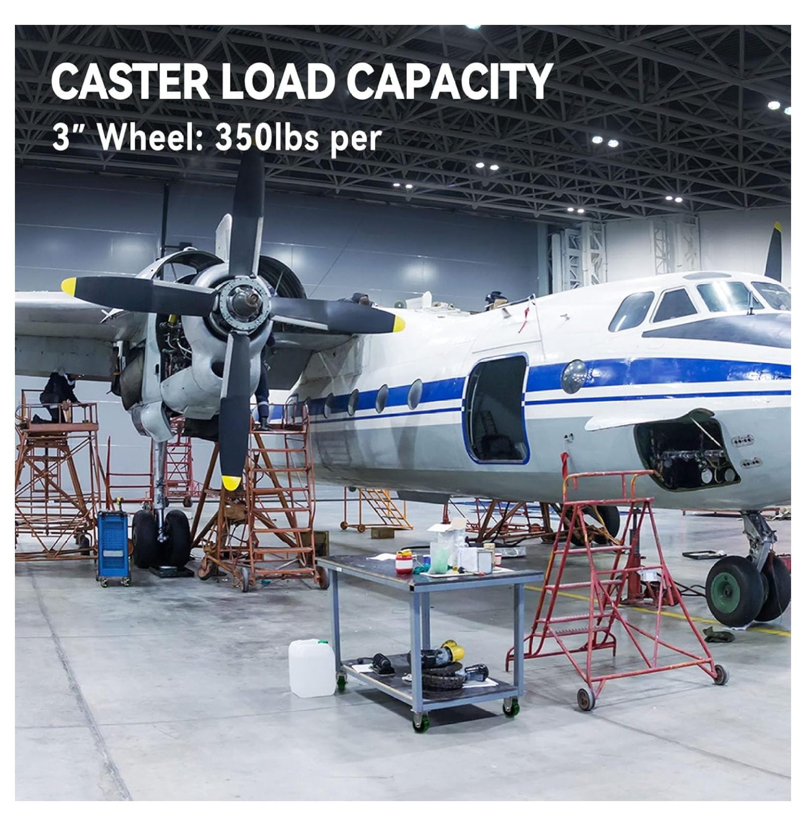 Caster Wheels, 3" Heavy Duty Industrial Casters Set of 4 with Load 1400lbs Capacity, Polyurethane Wheels for Cart Furniture(2 Swivel & 2 Rigid)