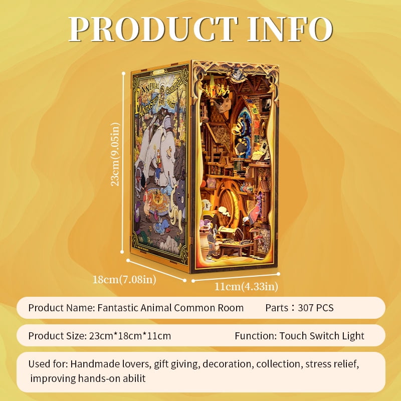 Tradeopia Puzzle en bois 3D – Kit DIY Bibliothèque enchantée avec animaux fantastiques