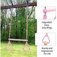thumbnail image 5 of 18" Pink Trapeze Swing Bar Rings 48" Heavy Duty Plastic Coated Chains Swing Set Accessories, 5 of 7