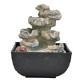 thumbnail image 2 of Indoor Fountain Ornament with LED Light Home Office Tabletop Resin Feng Shui Decoration Craft, 2 of 5