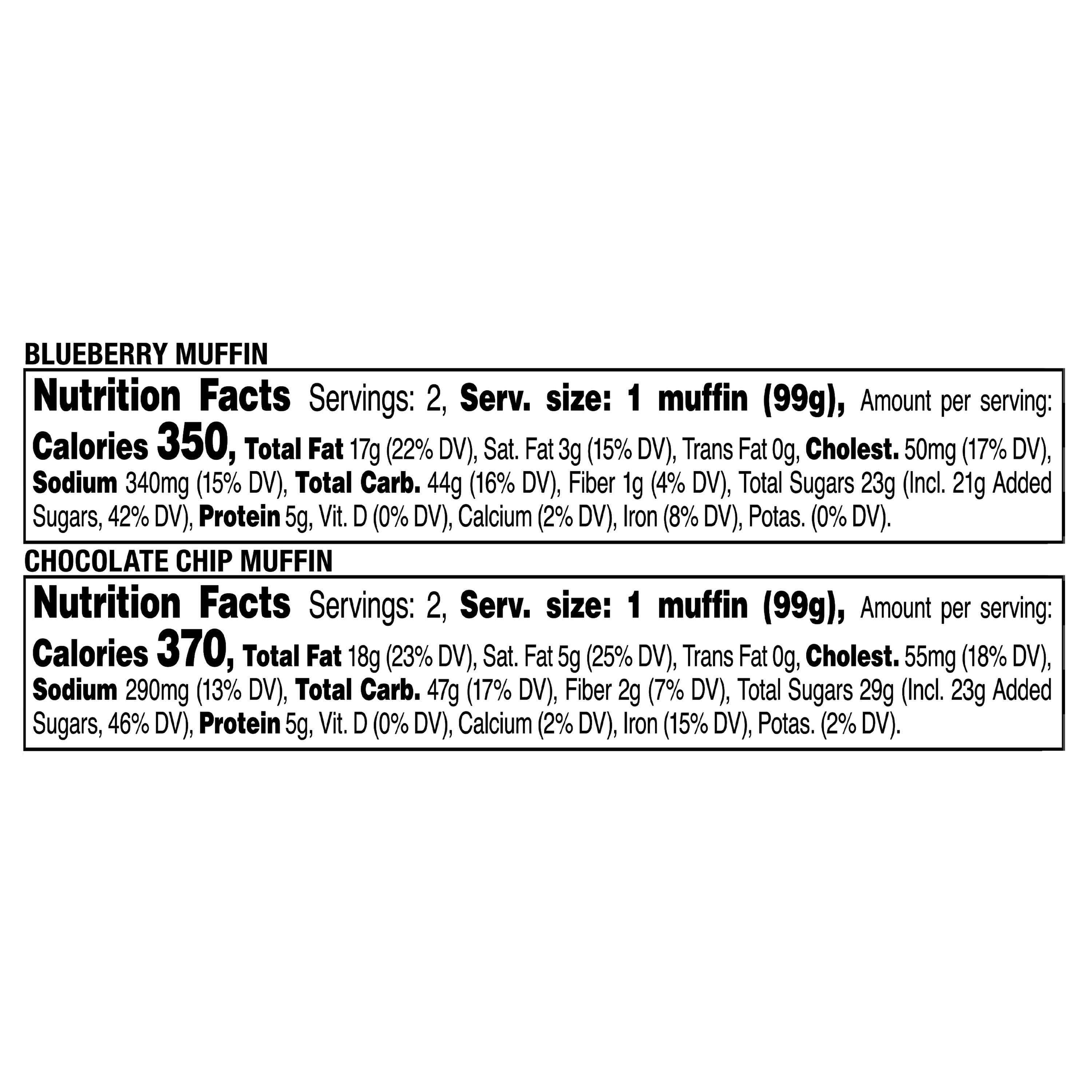 Marketside Blueberry & Chocolate Chip Muffins, 14 oz, 4 Count