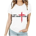 thumbnail image 2 of Kayannuo Hauts pour Femmes Liquidation Chemises pour Femmes Saint-Valentin Lettrage de Pâques pour Femmes Imprimé Col Rond Manches Courtes Haut Manches Courtes Col Rond Haut/chemise, 2 of 5