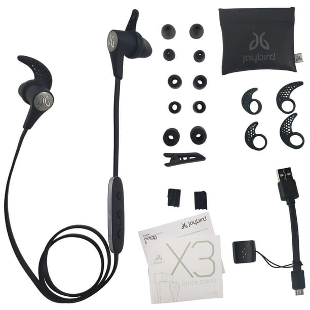 Jaybird 985000580 X3 Sport Bluetooth Earbuds, Blackout Refurbished