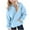 Light Blue, variant on FAIWAD Girls Casual Long Sleeve Hoodies Solid Color Oversized Pocket Sweatshirt Kids Fall Winter Clothes 5-15 Years