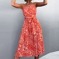 thumbnail image 4 of EQWLJWE Robes pour Femmes Robes pour Femmes 2023 Mode Femmes Élégante Imprimé Laçage Bretelles Sans Manches Robe à Simple Boutonnage Jupe Longue, 4 of 6