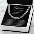 thumbnail image 3 of To My Husband Cuban Link Chain Necklace, Cuban Link Chain - Stainless Steel/ Yellow Plated - Message Card & Gift Box, 3 of 5