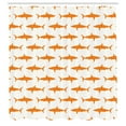 thumbnail image 3 of Ambesonne Sea Animals Shower Curtain, Shark Silhouettes Wild, 69"Wx75"L, Burnt Orange and White, 3 of 5