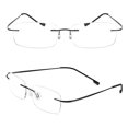 thumbnail image 4 of +1.0~-4.0 Ultralight Metal Frameless Frame Reading Glasses Presbyopia Eyeglasses Far Sight Eyewear Anti Blue-ray BLACK STRENGTH +3.00, 4 of 8