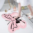 thumbnail image 5 of Pink Butterfly Diatomite Bath Mat 16x24 Inch Absorbent Non-Slip Kitchen Rug for Bathroom Floor, 5 of 6