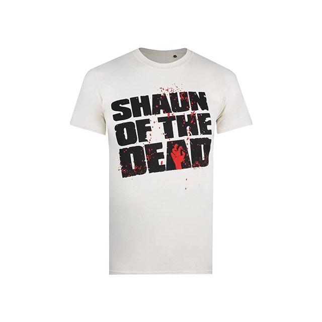 Shaun Of The Dead - Camiseta Logotipo para Hombre (Natural, Negro, Rojo)