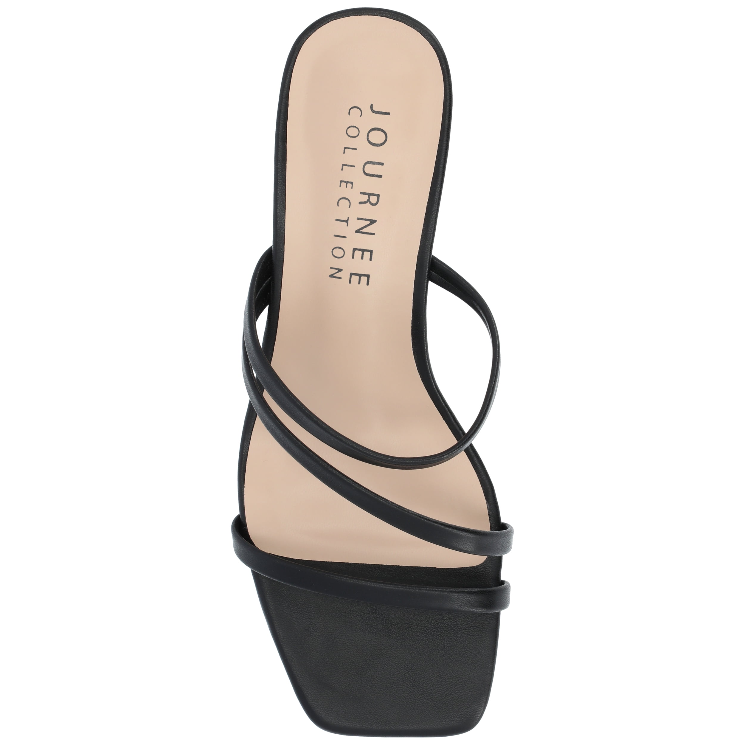 Journee Womens Takarah Crossover Strap Slip On Wedge Sandals