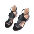 thumbnail image 4 of AOOCHASLIY Women Sandal Clearance Solid Color Zipper Wedges Sandals Summer Womens Open Toe Platform Casual Shoes, 4 of 7