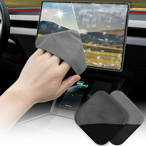 2-Pack Microfiber Cleaning Cloths for Car Screens and Electronics