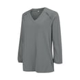 thumbnail image 5 of Endives Women's Long Sleeved T Shirt Retro Shirt V Neck Loose Thin Breathable Womens Top Spring Summer Grey, 5 of 7