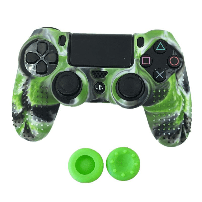 Controller Skins for PS4, Silicone Controller Cover Skin Protector Compatible /PS4 Slim/PS4 Pro with 2 Cute Thumb Grips Caps