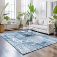 thumbnail image 3 of 5'x7' Area Rugs, Blue Coastal Indoor Outdoor Area Rug for Living Room Bedroom, Nautical Coral Starfish Shell Seahorse Ocean Washable Bathroom Rugs Kitchen Floor Carpet Mats Home Decor Aesthetic, 3 of 8