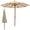 Beige, variant on Gymax 9.5 FT Rope Pulley Wooden Umbrella Market w/ Fiberglass Ribs Patio Red