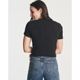 thumbnail image 3 of Real Essentials 4-Pack: Women's Short Sleeve Ribbed Knit Cotton Crew Neck Crop Top T-Shirt - (Available in Plus), 3 of 6