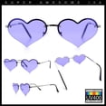 thumbnail image 2 of Womens Hippie Bubbly Heart Shape Half Rim Metal Retro Sunglasses Silver - Purple, 2 of 7
