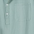 thumbnail image 5 of Chiccall Plus Size Cotton Linen Shirts for Men Solid Summer Tops Button Up Short Sleeve Casual Stand Collar T Shirts, 5 of 6