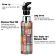 thumbnail image 3 of Yayeee 20oz Insulated Water Bottle Double Wall Stainless Steel with Flip Straw Lid, Beige Jar, 3 of 7