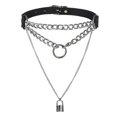 thumbnail image 1 of Gargantilla Egirl con candado, collar gótico, joyería punk gótica, estilo Harajuku, gargantilla negra, accesorios estéticos emo grunge, 1 of 5