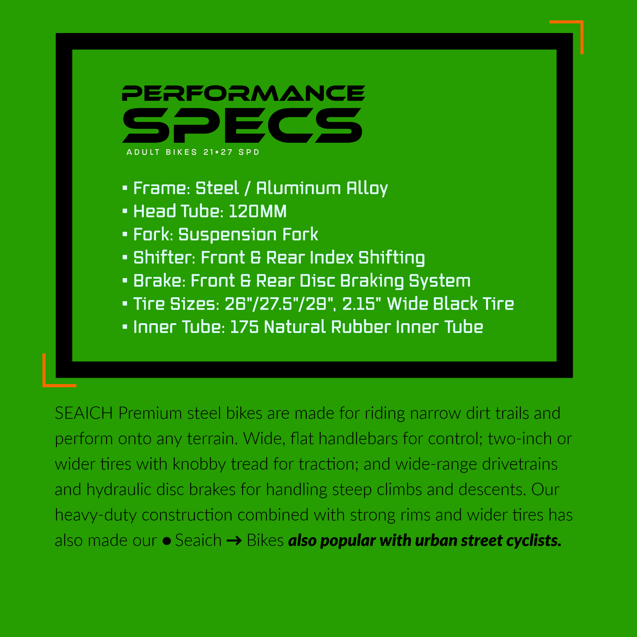 Mountain Bike SEAICH EXP Green Black - Walmart.com