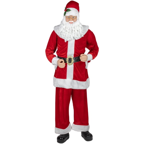 Northlight 6' Christmas Standing or Sitting Plush Santa Clause Figure
