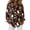 Ginger, variant on Womens Pumpkins Skull Prints Halloween Blouse Long Sleeve Button Down Halloween Pattern Casual Tops Gold 3XL