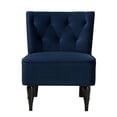 thumbnail image 2 of Baxton Studio Harmon Modern and Contemporary Transitional Navy Blue Velvet Fabric Upholstered and Walnut Brown Finished, 2 of 10