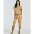 thumbnail image 6 of Real Essentials 2 Pack: Women's Cotton Pajamas Short Sleeve Tops and Capri Pants Pajama Sets with Pockets (Available In Plus), 6 of 6