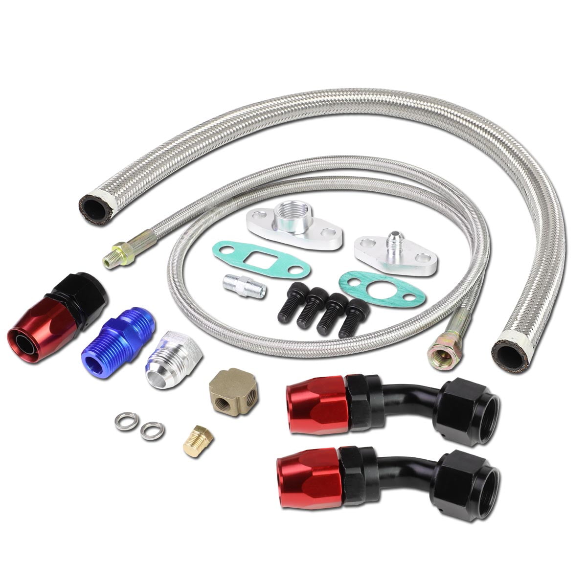Purchase BRAIDED STAINLESS STEEL TURBO CHARGER INLET 36"OIL FEED LINE 1/8 NPT FITTING KIT In - Foto 13