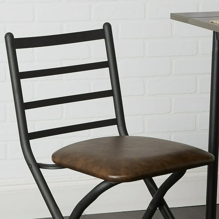 Free Shipping! Mainstays Indoor Black Folding Slat Chair with