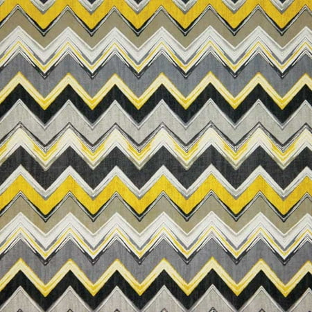 Swavelle Tropix Casual Outdoor Fabric Black Yellow Chevron