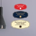 thumbnail image 4 of Signs ByLITA Victorian Packages and Mail here Durable ABS Plastic | Laser Engraved | Easy Installation | Elegant Design Sign (Navy Blue / White) - Large, 4 of 8